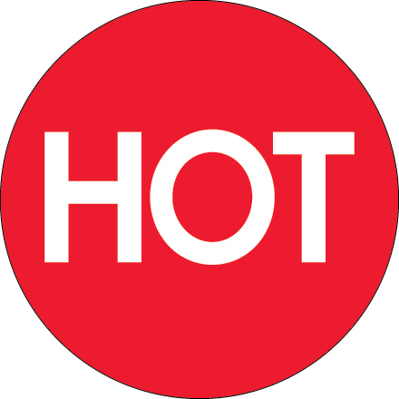 2" Circle - "Hot" (High Gloss) Labels